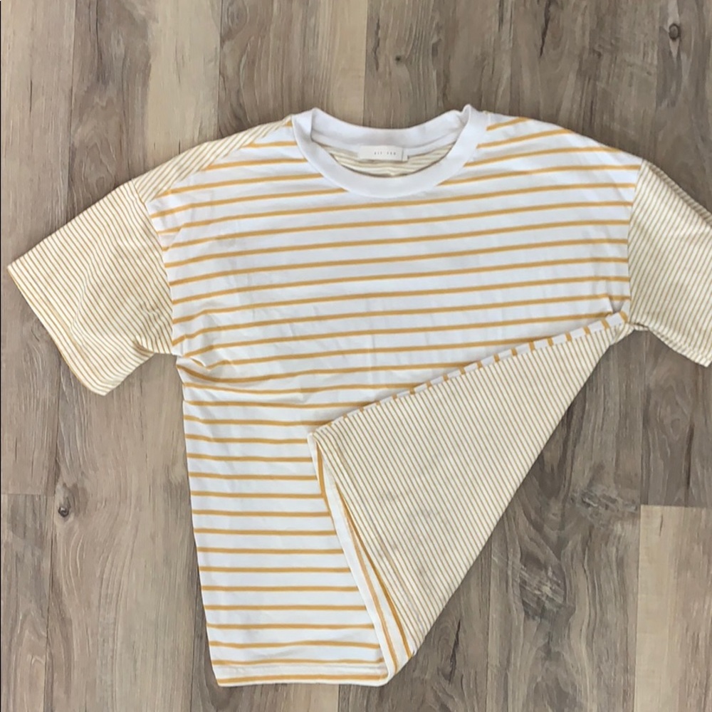yellow and white crop top
